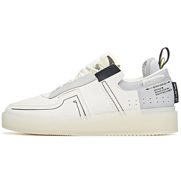 Anta Classic Trendy Daily Walking Sneaker Unisex White Black 912048020-1 44.5