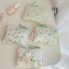 Elegant Flower Print Cosmetic Pouches Compact Cotton Storage Bag Makeup Bag For Lipstick And Essential