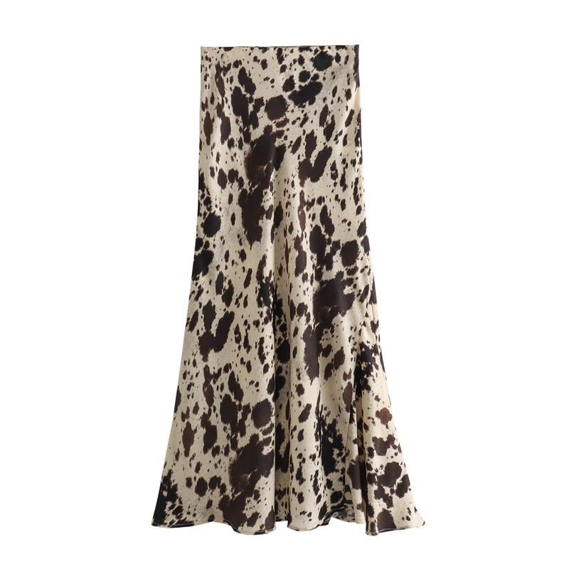 Womens Pleated Elegant Midi Elastic Waist Skirt