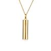 Gold Titanium Steel Meditation Pendant Necklace - Hand Polished Stainless Steel Jewelry