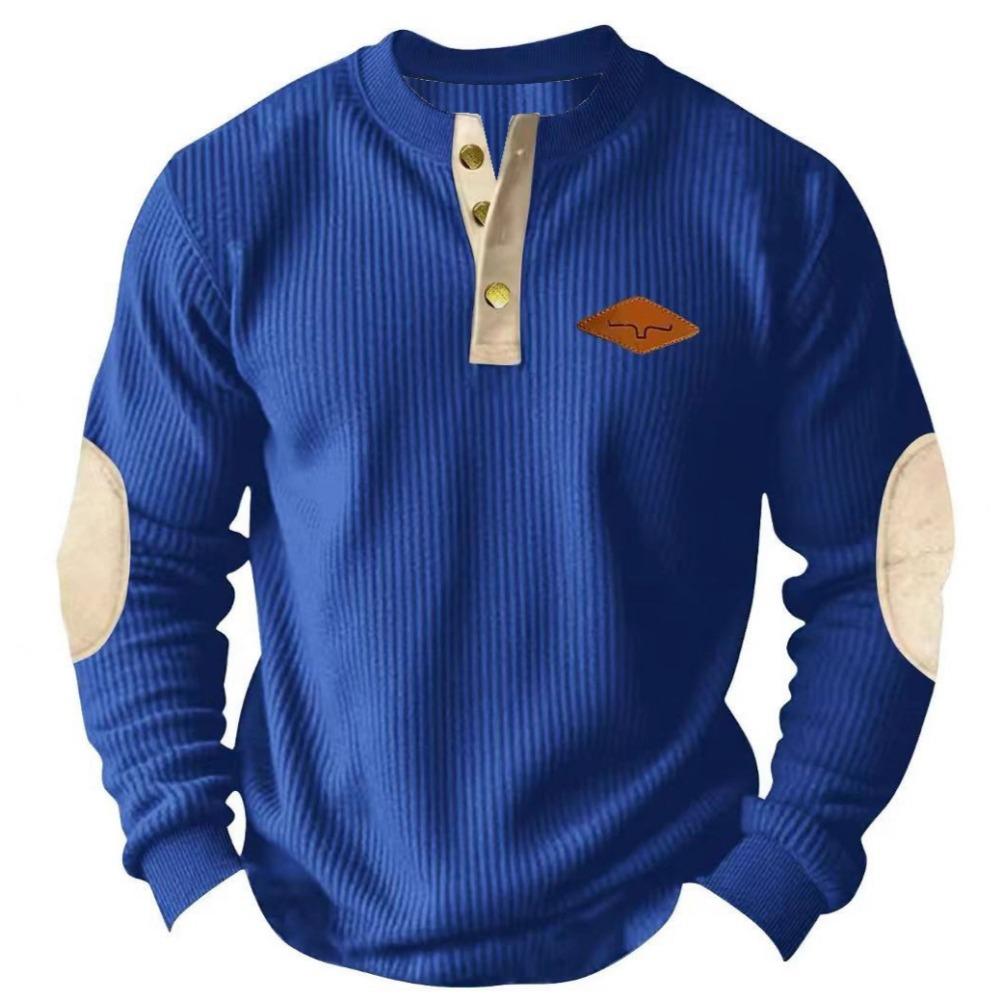 Autumn and Winter Outdoor Casual Long-sleeved Sportswear, Stand-up Collar Corduroy Men's Tops