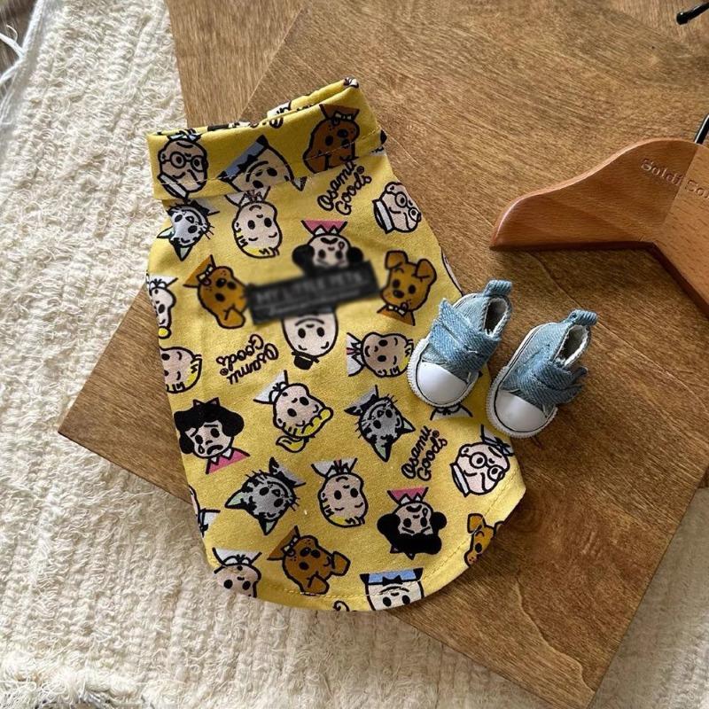 

Pet cat and dog clothes, summer thin comic shirts, small and large dog anti-hair loss air-conditioning clothes XL chest 50 back 40 about 12-7 kg