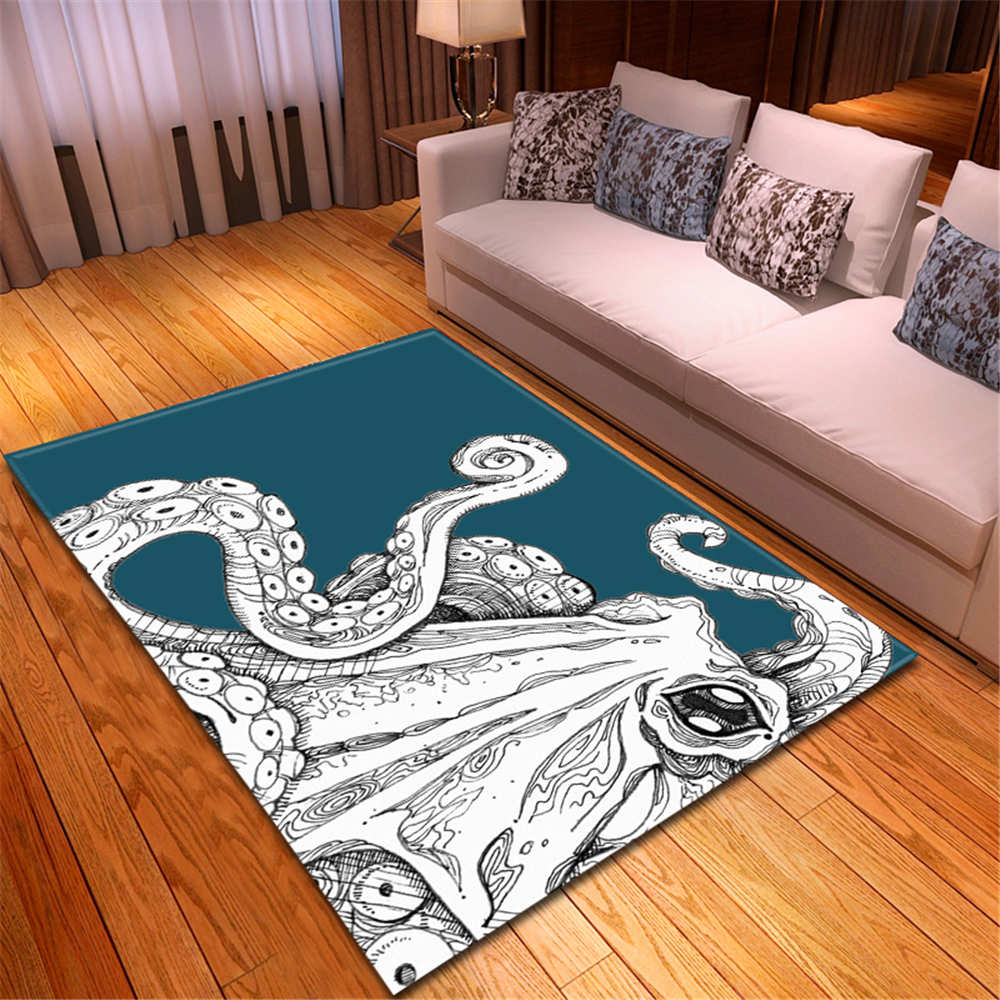 Octopus Living Room Carpet Monster Octopus Bedroom Area Rug Kids Home Decor Room Floor Mat Kitchen Bathroom Mat Anti-Skid