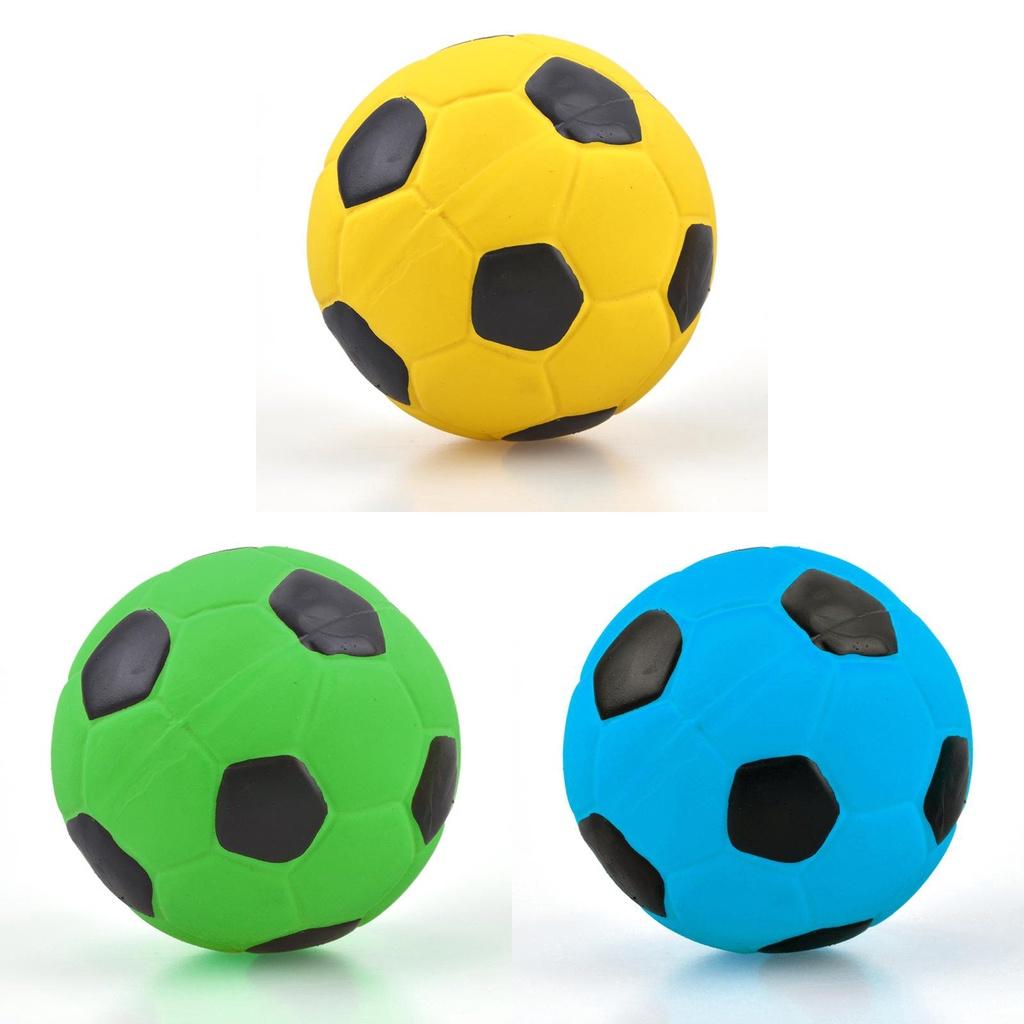 Latex Sound Football Toy 7cm Soft And Bite Resistant Pet Toy Ball Yellow Blue Green