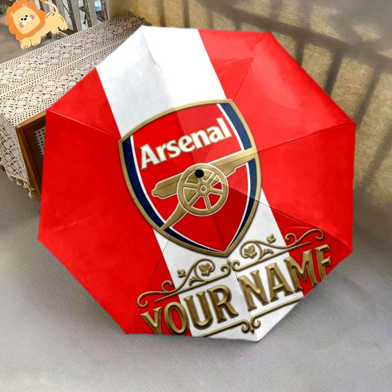 1 PC Automatic Folding Umbrella - Arsenal F Custom Name Pattern, Portable & Foldable Design with 8 Ribs, Christmas Birthday Gifts