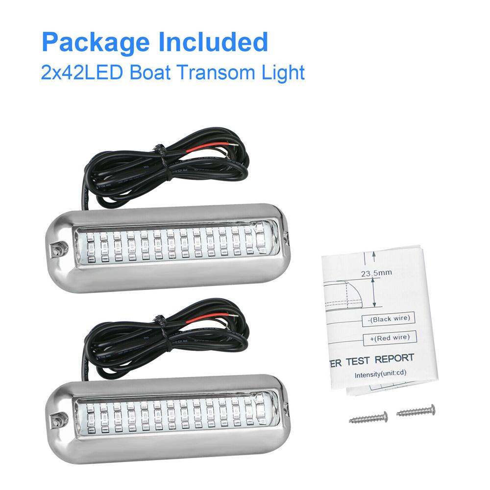 2X42 LED Yacht Underwater BOAT MARINE Transom RV LIGHTS Stainless Steel Pontoon Navigation Lights Yacht Boat Stern Anchor Lamp