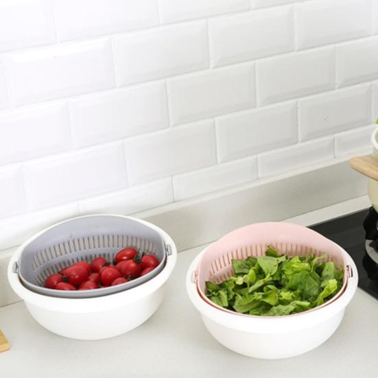 Eco-friendly Drain Basket Detachable Plastic Large Vegetable Washing Bowl Strainer for Home