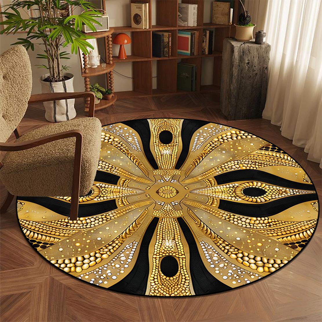 

Европейский круглый ретро ковер для украшения гостиной, коврик для спальни, коврик под компьютерное кресло для кабинета, коврик под кофейный столик, нескользящий, на заказ 60cm 23.62 in