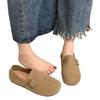2025 New Beef Tendon Flat-soled Doudou Shoes Women's Simple Spring and Autumn Retro One-pedal Single Shoes Round Head Soft Sole Casual