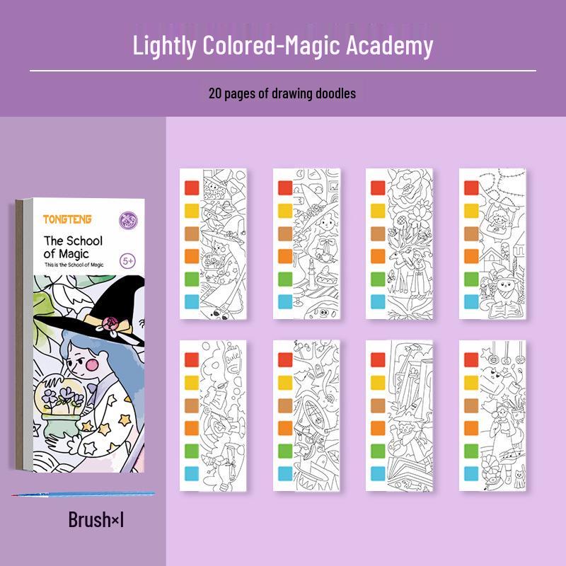 

Детская гуашевая раскраска-граффити и книга-пазл: Милый эскиз кошки для детского сада