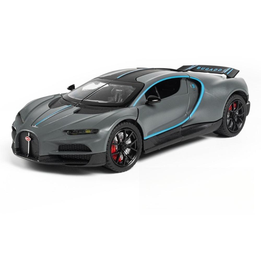 1/24 Bugatti Tourbillon With Spray Supercar Alloy Muscle Car Model Sound and Light Pull Back Children's Toy Collectibles Birthday gift