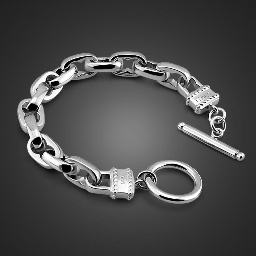 

Бутик Мужской Браслет-Замок Медь Гальваническое Покрытие Толстый Родий Золото Серебро Ювелирные Изделия 17.5