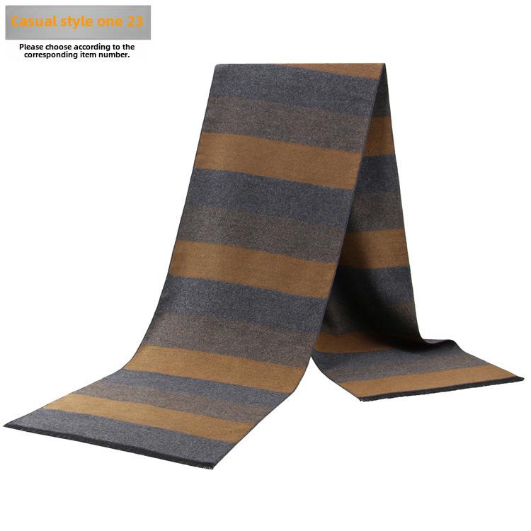 Men's Autumn & Winter Plaid Imitation Cashmere Scarf - Warm & Thick Custom Design