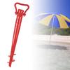 1pc Beach Umbrella Anchor Spiral Screws Red Outdoor Garden Sun Umbrella Stand Apply To Beach Grass And Terraces