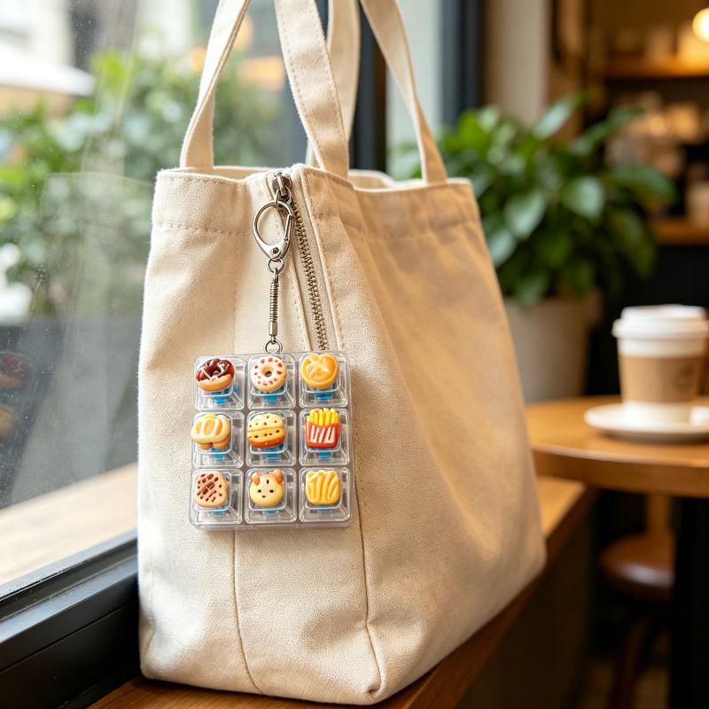 9 Keys Mini Mechanical Keyboard Keychain Without Light Clicker Stress Relief Fidget Cute Pocket Anxiety Relief Pendant Gift
