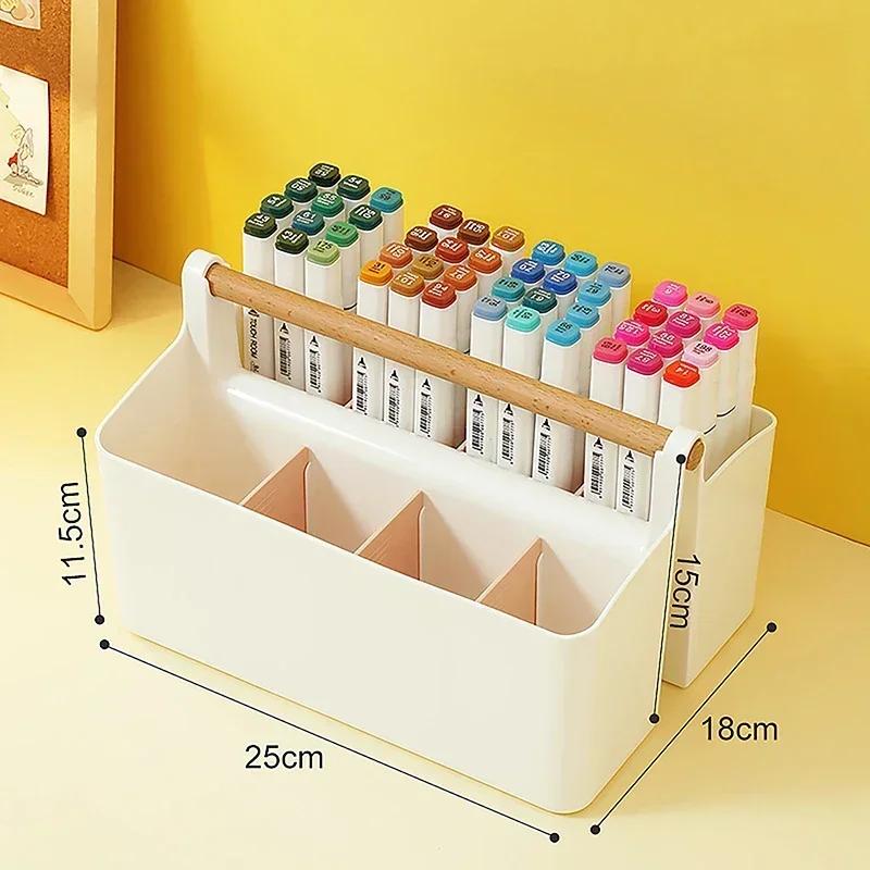 Desktop Compartment Storage Box Large Capacity Stackable Pen Holder Handheld TV Remote Control Organizer Household Accessories