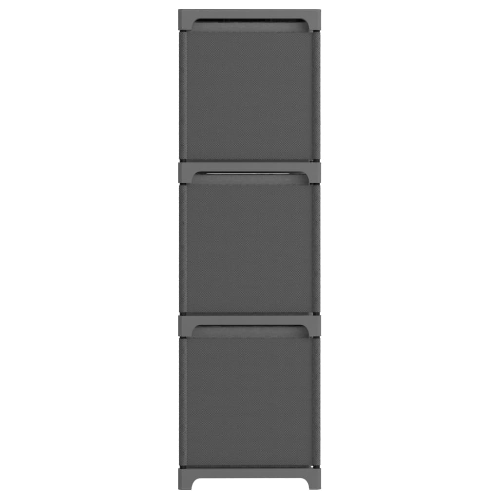 Würfelregal mit 9 Stoffboxen Grau 103 x 30 x 107,5 cm Stoff
