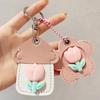2PCS/Set Keyrings Convenient 3D Tulip Design Accessories Keychain Cute Access Card Holder Multi-Functional Multicolor