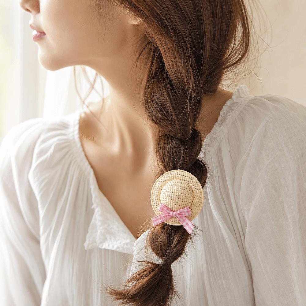 Handmade Mini Straw Hat Barrettes Butterfly Side Hair Clip New Hair Accessories  For Girls