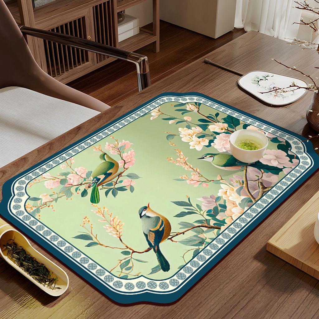 

Прямоугольный чайный коврик, впитывающий и быстросохнущий чайный поднос для дома, гостиной, ковер, быстросохнущий коврик 50cm*60cm