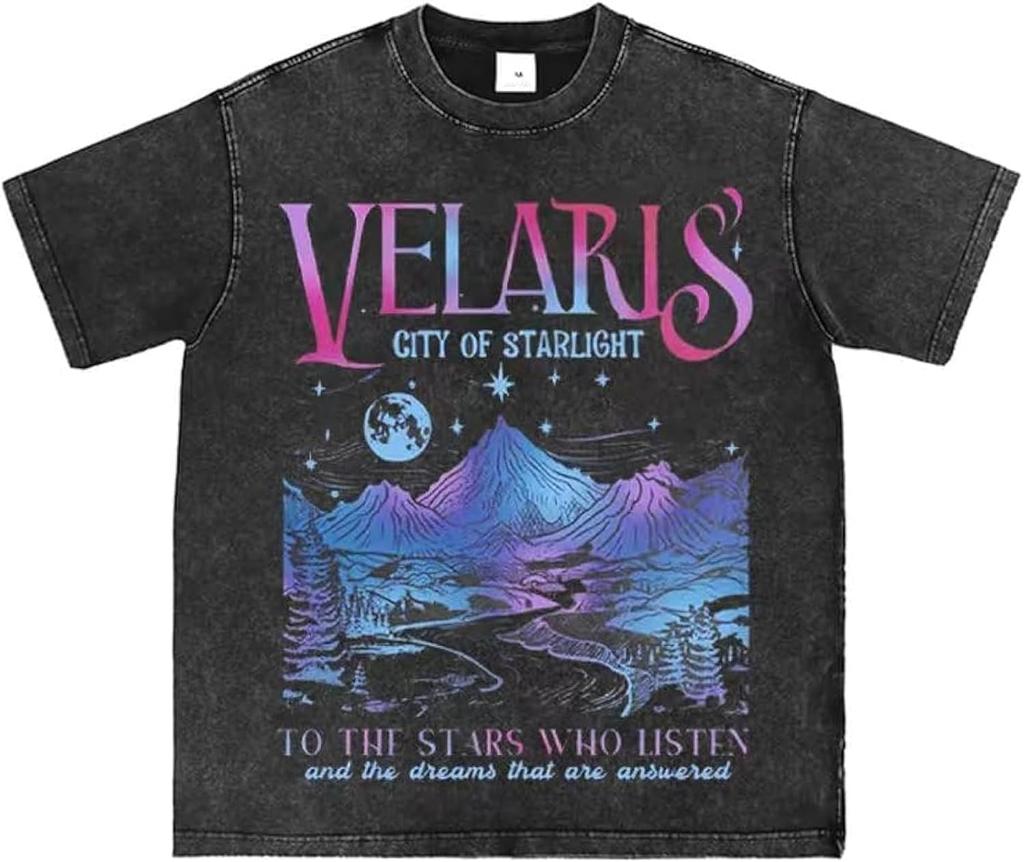 Bellelement Acotar Velaris T-Shirts City of Starlight Graphic T Shirt Book Lover Tee