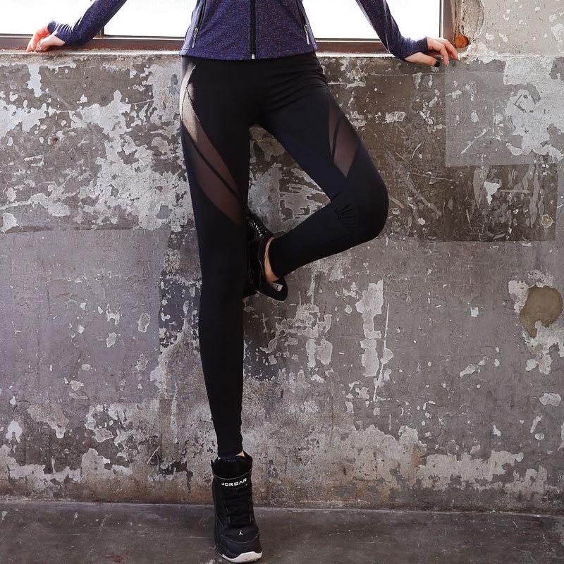 Korean Style Mesh Patchwork Slimming Yoga Pants: Stretchy, Sexy, Tight-fit, Hip-lifting Fitness Wear.