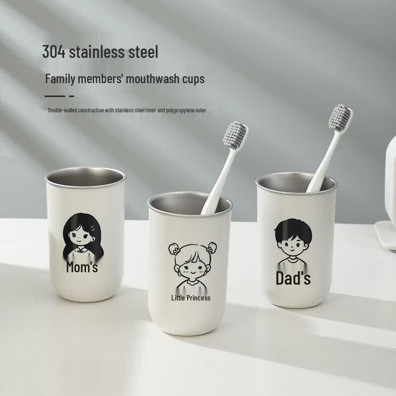 LIEI 304 Stainless Steel Kids & Family Toothbrush Cup