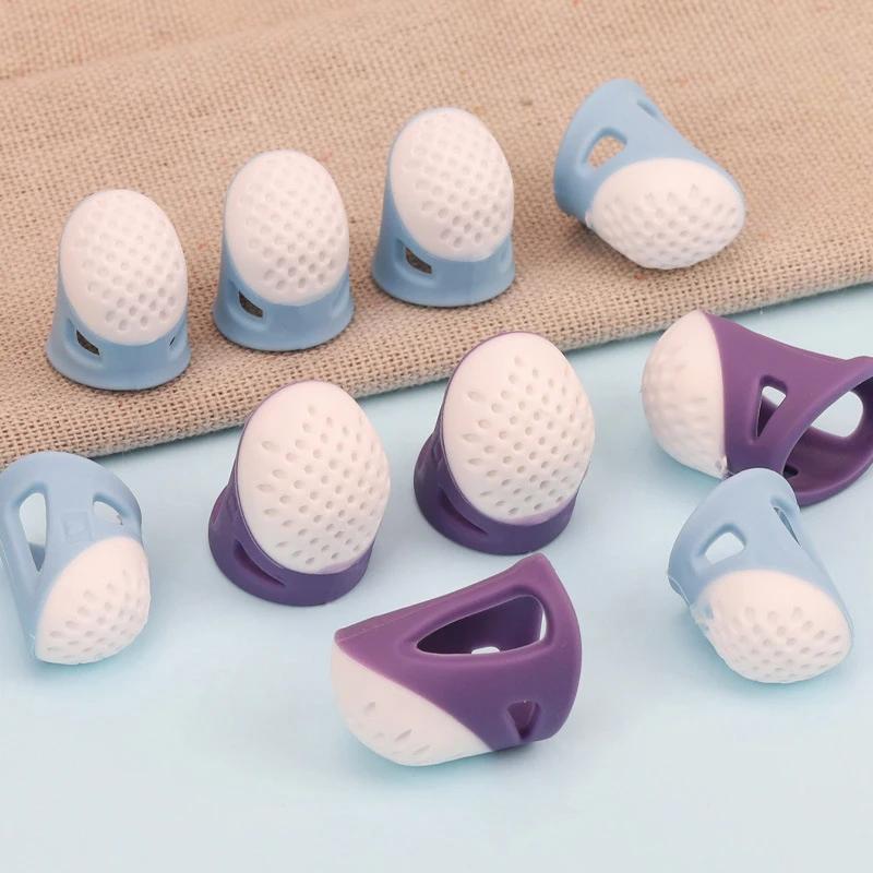 2/4pcs Silicone Thimbles Anti-stick Finger Cover Household Sewing Finger Protector Multifunctional Fingertips Crafts Sewing Tool