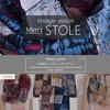 [Eternal Leaf] FT25214 Vintage Stole, Large Oversized Retro Print, Lightweight Gauze Shawl for Men & Women (03. Navy)