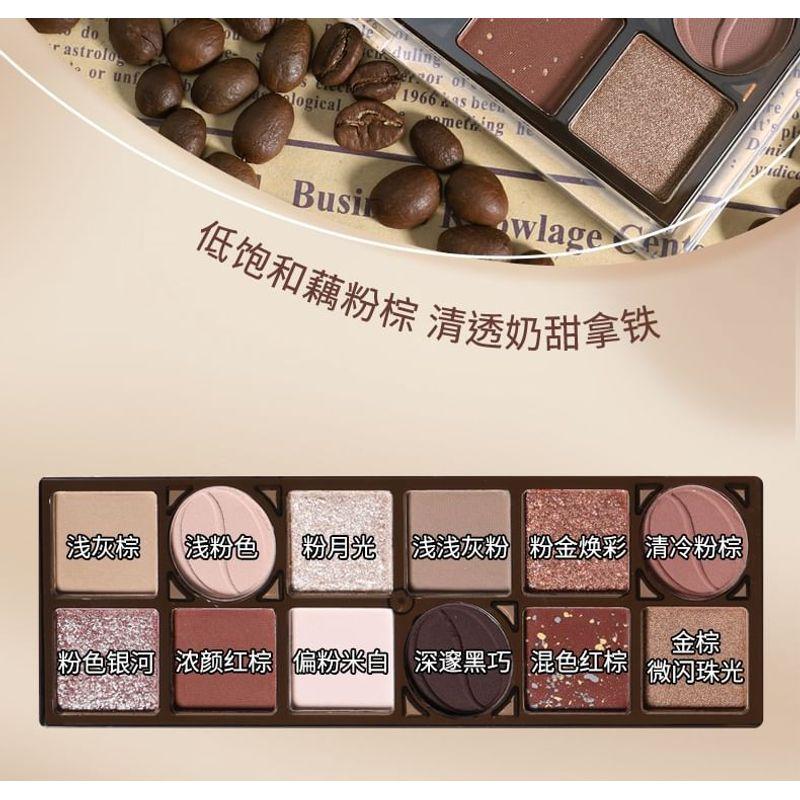 Kaxier - Roasted Coffee 12-Color Eyeshadow Palette - 3 Types