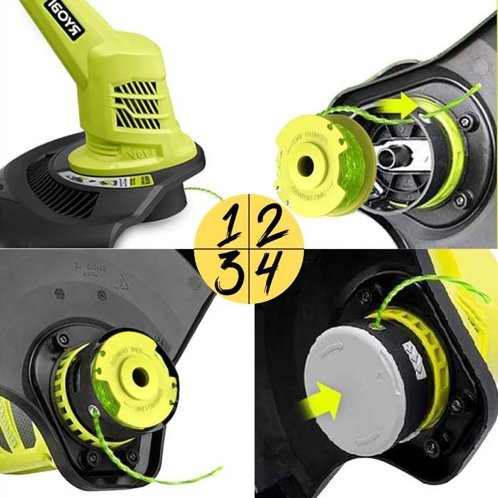 Replacement Trimmer Line Spool AC80RL3 Compatible with Ryobi One+ 18V 24V 40V Ø2mm L3.4m [Set of 9 Spools + 2 Covers] Phonillico®