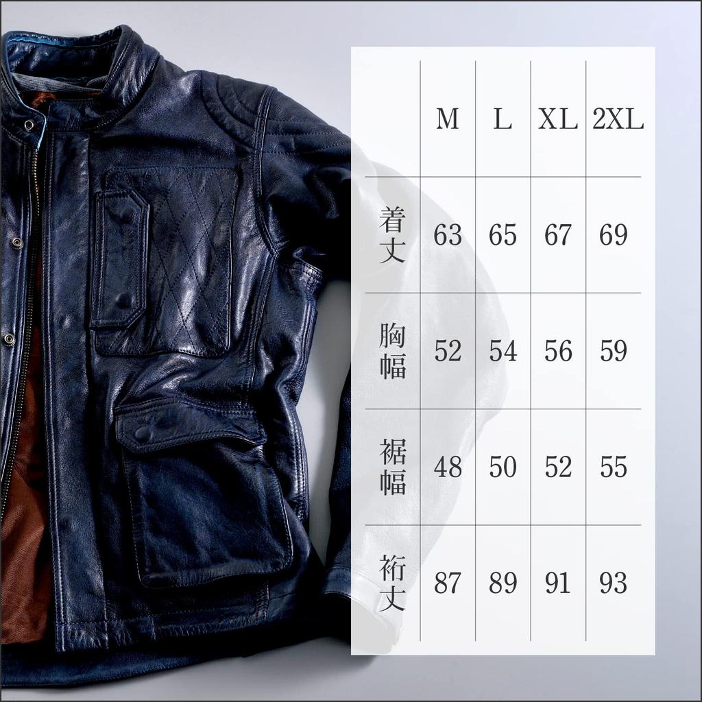 Daytona Motorcycle Leather Genuine Leather Scrambler XL 23692 (Daytona) Jacket, (Waxed), Spring/Autumn Rider's Jacket, DL-501, Navy, (Men's),
