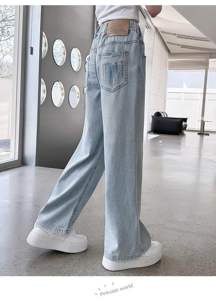 Girls' Tencel Breathable Wide Leg Summer Pants - Medium/Large, Soft & Stylish