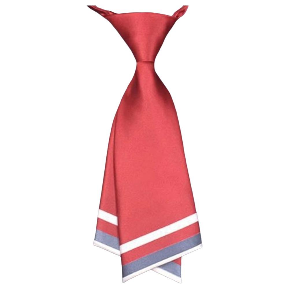 Stripe Children Tie Double-layer School Uniform Tie Classic Small Necktie Wedding темно-красного