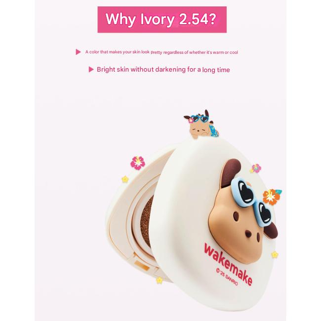 WAKEMAKE SeamLess Wear Cushion 9COLOR [Sanrio Pochacco Edition] Main 15g +  Refill 15g (3 Options)