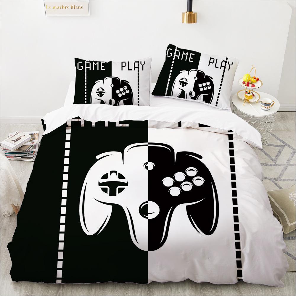 2/3pcs bedding set Digital Print Comfortable Duvet Cover for Home Bedroom Decoration, 1 Duvet Cover and 2pillowcase with Zippers
