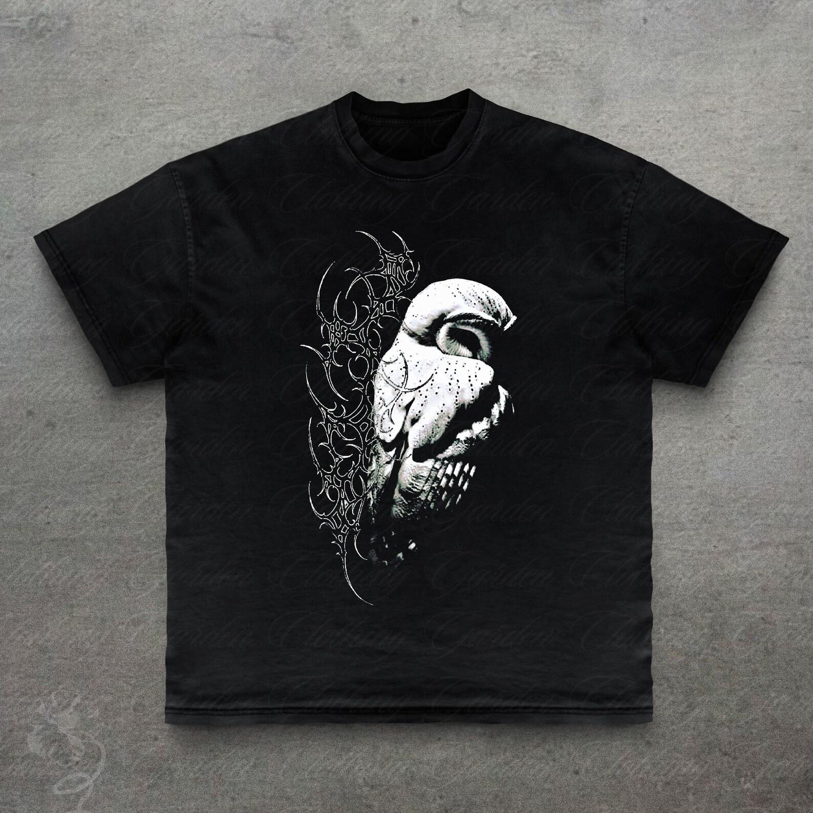 Goth Owl Graphic Tee, Cybersigilism Gothic T-Shirt for Men Women, Vintage Style Grunge Horror Top, Emo Alt Girl Streetwear Skull Shirt S