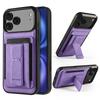 Business Magnetic Cards Solt Leather Phone Case for iPhone 17 Pro Max 16 15 Plus 14 13 12 11 Pro Max Mini 16E Bracket Cover