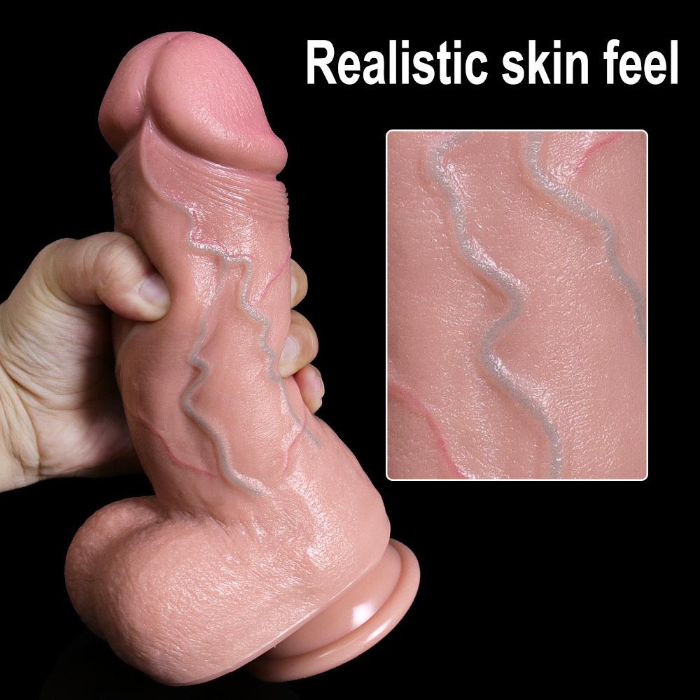 Realistic Silicone Massager with Strong Suction Cup, Manual Design, Body-Safe Material, Easy to Clean, No Battery Required