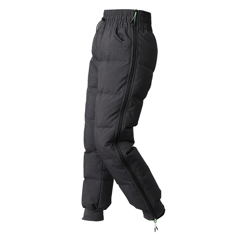 Winter Cycling Coldproof Pants Unisex Down Pants Outdoor Thermal Riding Pants High Waisted Windproof Quick-release Trousers 5XL чёрный