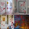1 Pcs Halloween Decorations Blood Prints Wall Stickers Blood Footprints Ghost Props Easter Stickers Window Stickers