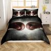 Boxing Sport Duvet Cover King Queen Golden Boxing Gloves Bedding Set Yellow Fire Print Comforter Cover Microfiber Quilt Cover