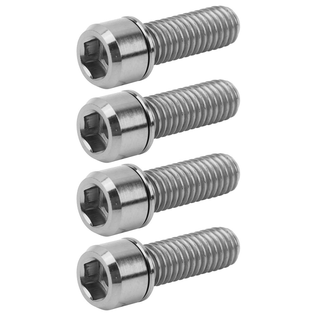 4Pcs Portable M6x18 Titanium Alloy Mountain Bicycle Road Bike Stem Screw High Strengthsilver