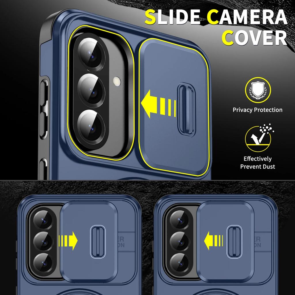 Slide Lens Cover Design Shockproof Case for Samsung Galaxy A17 5G A56 A16 A36 A55 A35 A15