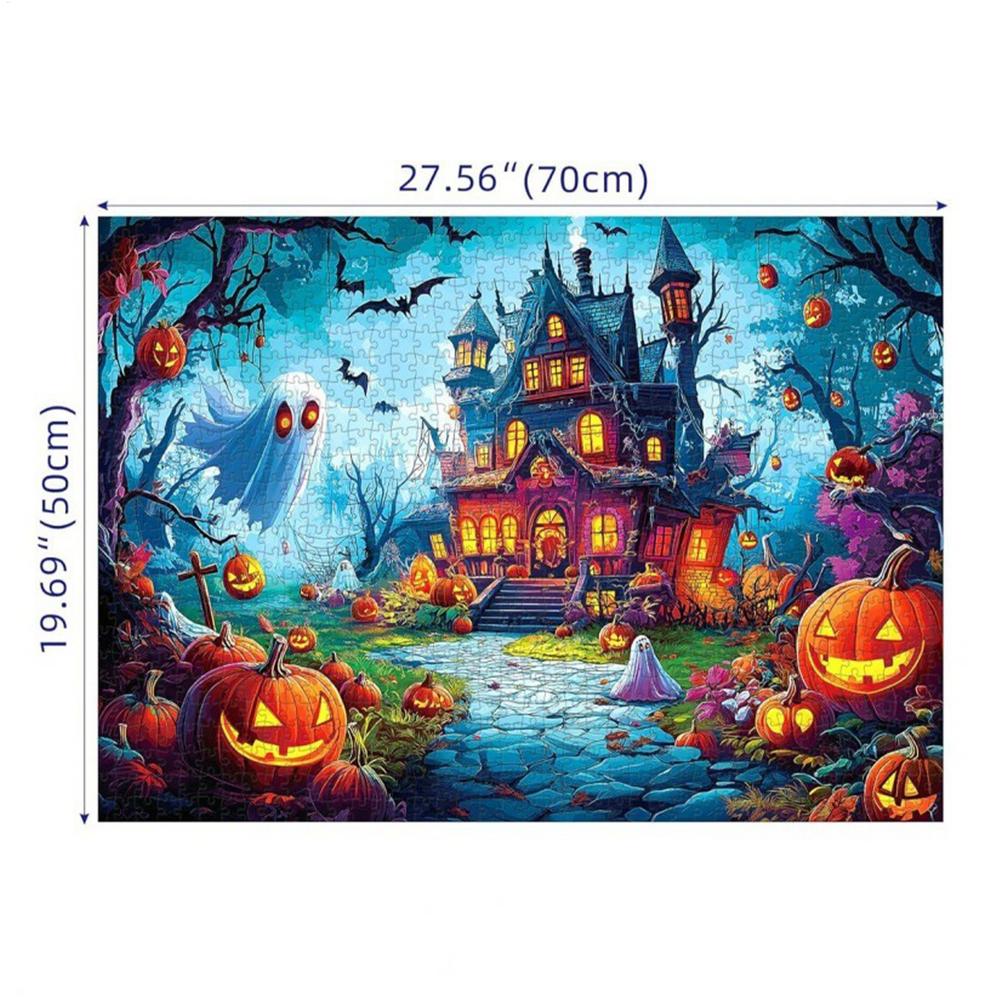 

1000 Piece Halloween Jigsaw Puzzle - Adult Family Party Game for Teens, Kids Relaxation, Home Decor, Thanksgiving Activity