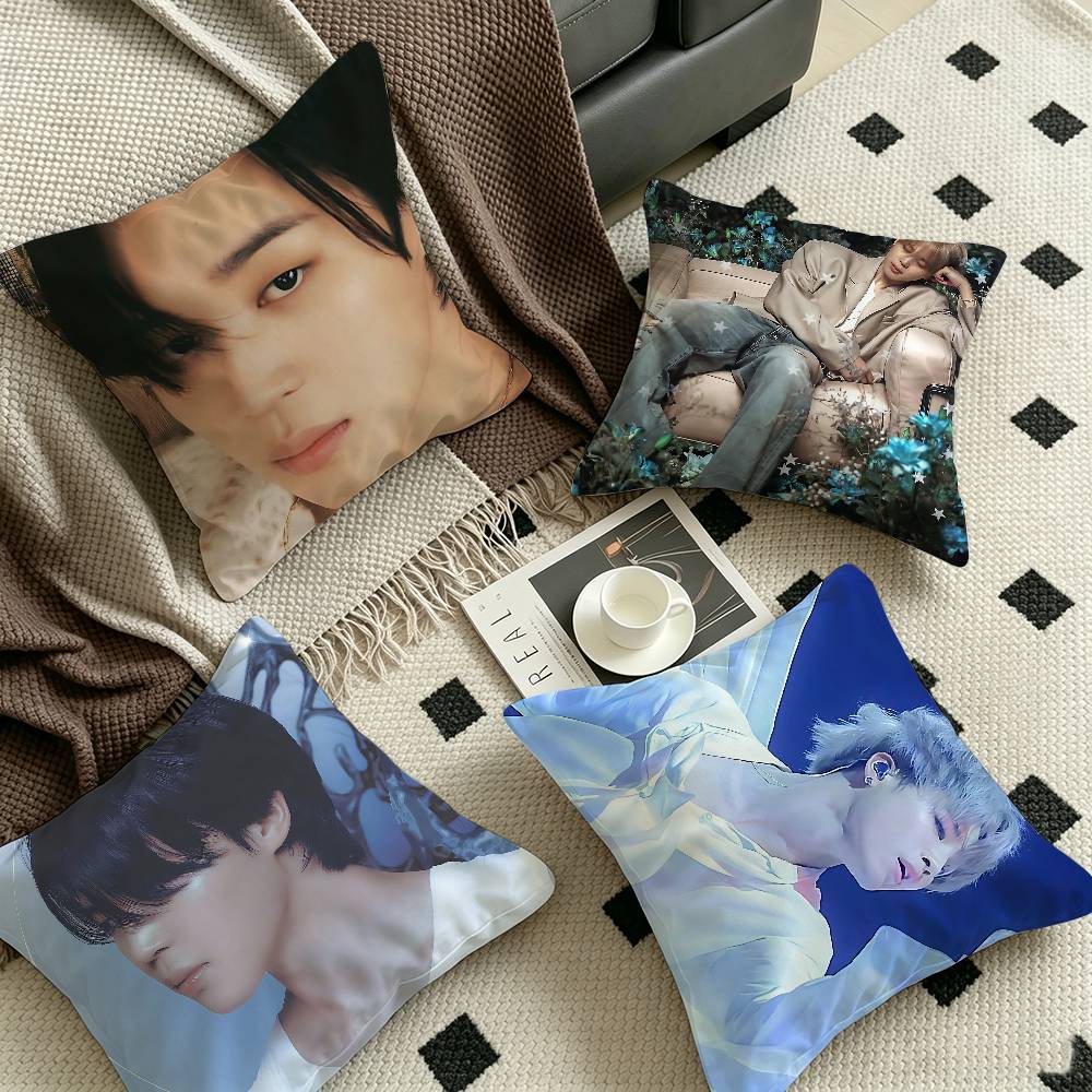 Singer JJiminS Kpop Cushion Cover Pillow Cover Decor Pillowcase Printed Cushion Case for Couch