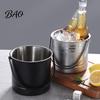 Ice Bucket for Drinks And Snacks Stainless Steel with Removable Strainer, Bar Wine Champagne Beer Chilling Cooler Red Wine, Portable Home KTV