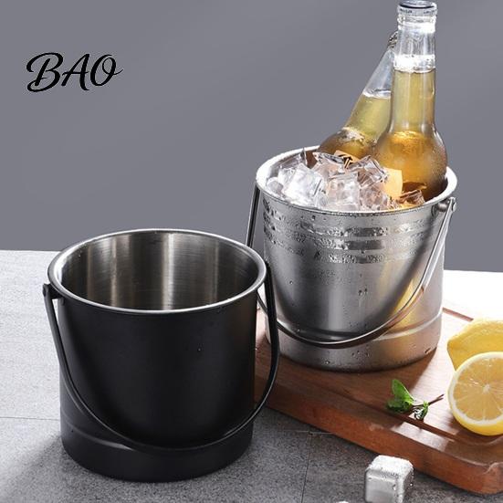 Ice Bucket for Drinks And Snacks Stainless Steel with Removable Strainer, Bar Wine Champagne Beer Chilling Cooler Red Wine, Portable Home KTV