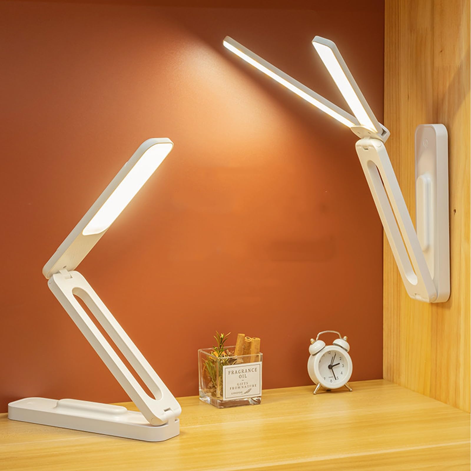 

SEKIDAR Folding Desk Lamp, Rechargeable, Cordless Reading Light, 3 Color Adjustments, 4000mAh, Eye-Care LED Light for Bedroom, Work, and Travel