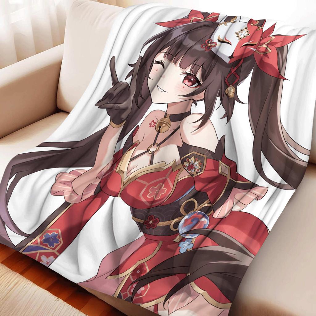 Cartoon Azur Lane Cute Girl Soft Flannel Blanket Cover Warmth Soft Anime Blanket Multifunctional Decor Home Universal Blankets